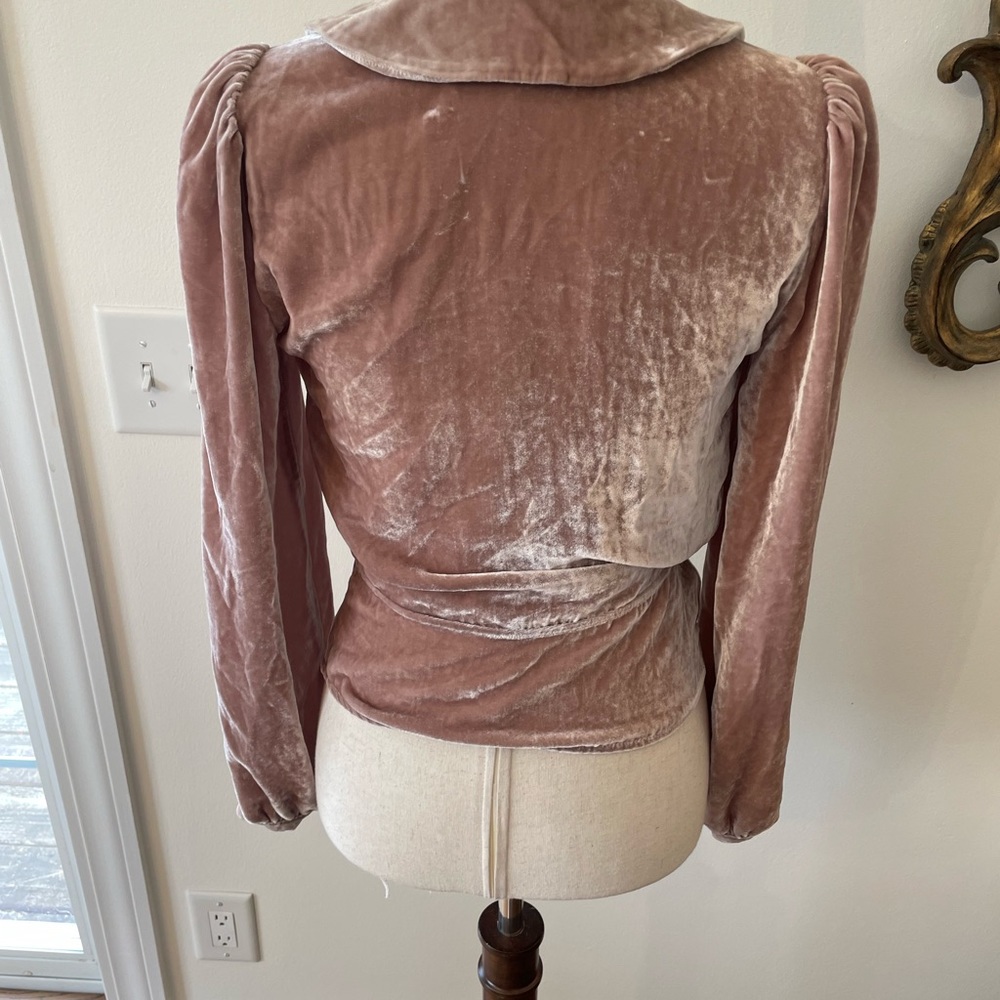 REFORMATION Anastasia Velvet Wrap Top - Picture 7 of 16